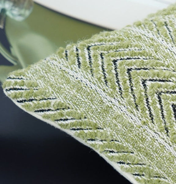 Morocco Green White Modern Sofa Pillows, Large Square Modern Throw Pillows for Couch, Large Decorative Throw Pillows, Simple Throw Pillow for Interior Design-Paintingforhome