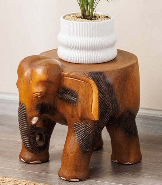 Handmade Solid Wood low Stool, Elephant Wooden Stool, Elephant Sofa Stool, Dining Table Stool, Creative Shoe-changing Stool-Paintingforhome