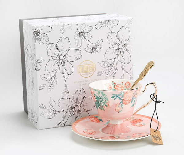 Ceramic Tea Cup Set, Luxury Tea Cup with Saucer, Elegant Coffee Cup, Porcelain Tea cups, British Tea Cup Set, Afternoon Tea Cup with Saucer Set-Paintingforhome