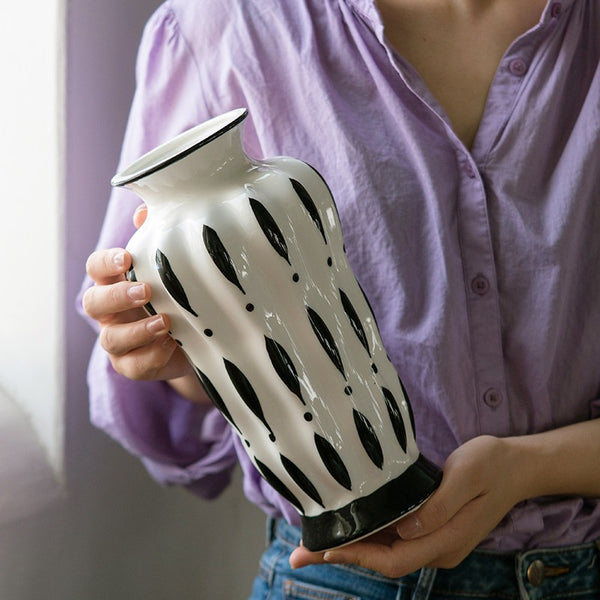 Handmade Bouquet Ceramic Vases, Modern Flower Vases on Table, Porcelain Flower Vases, Water Holding Flower Vases-Paintingforhome