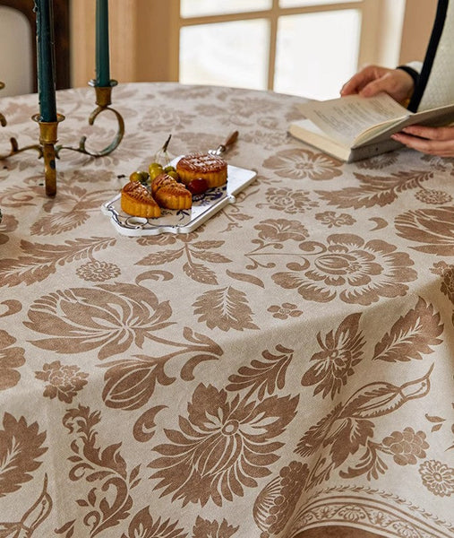Large Modern Rectangle Tablecloth for Dining Table, Flower Pattern Table Covers for Round Table, Farmhouse Table Cloth for Oval Table, Square Tablecloth for Kitchen-Paintingforhome