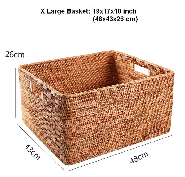 Large Storage Basket for Living Room, Kitchen Storage Baskets, Woven Storage Basket for Shelves, Rattan Storage Baskets for Toys-Paintingforhome