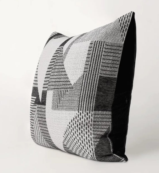 Geometric Grey Back Contemporary Cushions for Interior Design, Large Modern Decorative Pillows for Sofa, Modern Throw Pillows for Couch-Paintingforhome