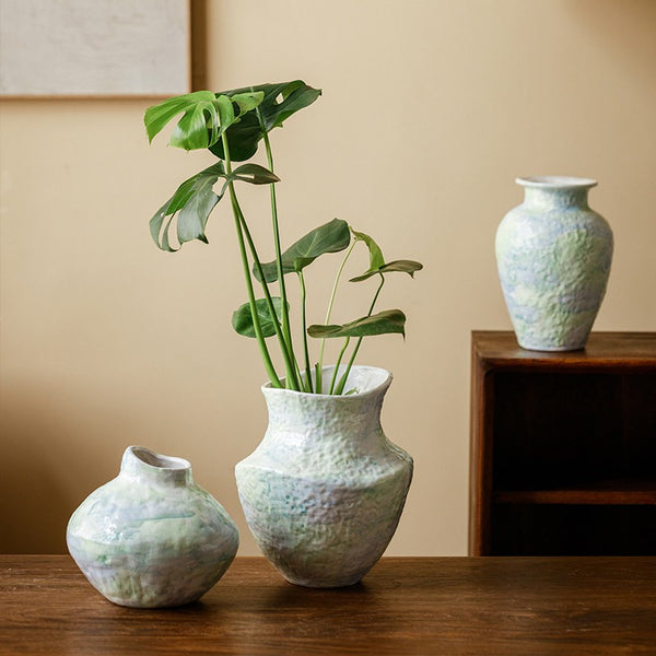 Modern Porcelain Flower Vases, Handmade Water Holding Flower Vases, Centerpiece on Dining Table, Ceramic Bouquet Vases, Flower Vases on Table-Paintingforhome