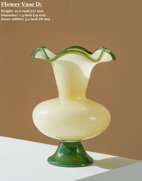 Contemporary Vase for Modern Home Decor, Unique Modern Glass Vase, Modern Glass Flower Vases, Handmade Liuli Vases, Centerpiece Vases on Table-Paintingforhome