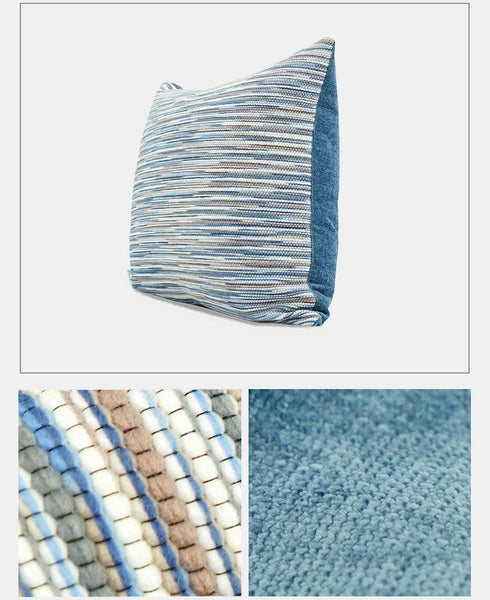 Abstract Blue Modern Sofa Pillows, Large Decorative Throw Pillows, Contemporary Square Modern Throw Pillows for Couch, Simple Throw Pillow for Interior Design-Paintingforhome