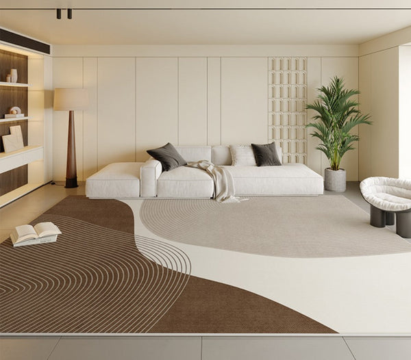 Contemporary Modern Rugs for Bedroom, Large Geometric Rugs for Living Room, Abstract Modern Area Rugs for Bedroom-Paintingforhome