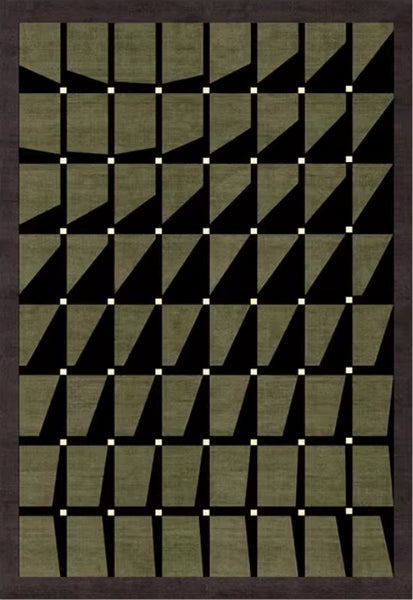 Modern Rugs for Dining Room, Modern Living Room Rug Ideas, Mid Century Modern Rugs Next to Bed, Green Contemporary Rugs for Bedroom-Paintingforhome