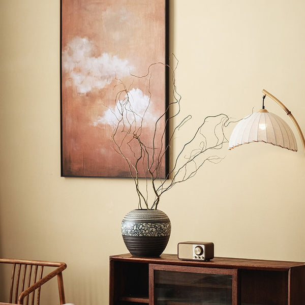 Large Pottery Flower Vases Urn, Centerpiece on Dining Table, Flower Vase on Table, Handmade Water Holding Flower Vases, Modern Bouquet Vases-Paintingforhome