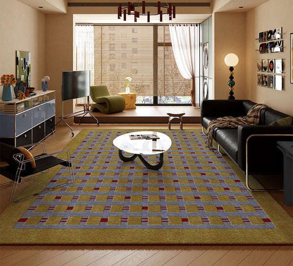 Mid Century Modern Rugs for Living Room, Vintage Area Rugs for Bedroom, Large Contemporary Area Rugs for Dining Room-Paintingforhome