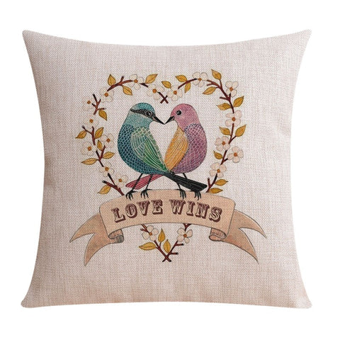 Love Birds Throw Pillows for Couch, Singing Birds Decorative Throw Pillows, Modern Sofa Decorative Pillows, Decorative Pillow Covers-Paintingforhome