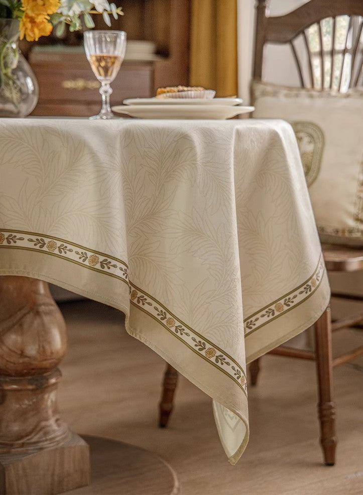 Cream Color Table Cover for Dining Room Table, French Style Tablecloth ...