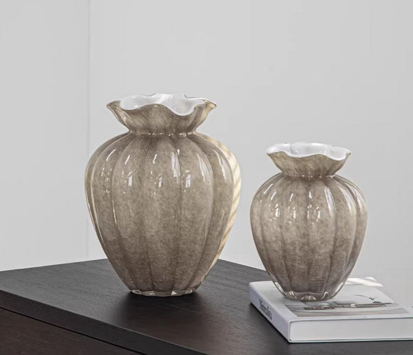 Color Glaze Vase, Contemporary Vases for Modern Home Decor, Handmade Liuli Vases, Glass Bud Vases, Centerpiece Vases on Table-Paintingforhome