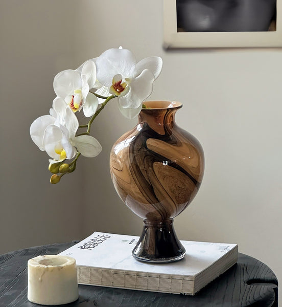 Vintage Glass Flower Vases, Water Holding Flower Vases, Handmade Glass Bud Vases, Flower Vases on Table-Paintingforhome