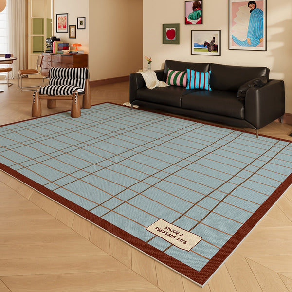 Modern Living Room Rug Ideas, Mid Century Contemporary Rugs, Geometric Modern Area Rugs, Blue Modern Rugs for Dining Room-Paintingforhome