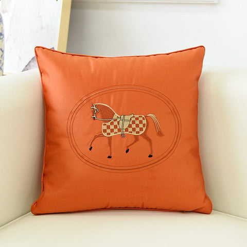 Embroider Horse Pillow Covers, Modern Decorative Throw Pillows, Horse Decorative Throw Pillows for Couch, Modern Sofa Decorative Pillows-Paintingforhome
