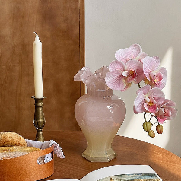 Water Holding Flower Vases, Glass Bud Vases, Bouquet Flower Vase, Vintage Glass Flower Vases, Handmade Flower Vases on Table