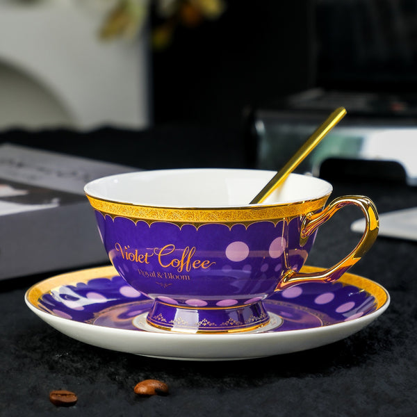 Ceramic Tea Cup and Saucer Set, Porcelain Coffee Cup with Saucer, British Royal Tea Cup and Saucer Set in Gift Box, Porcelain Tea Cup and Saucer Set-Paintingforhome