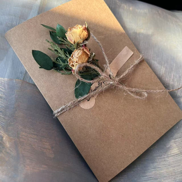 Wedding Greeting Card, Unique Anniversary Greeting Card, Creative Birthday Greeting Card, Beautiful Valentine's Day Greeting Card, Original Handmade Dried Flower Greeting Cards-Paintingforhome