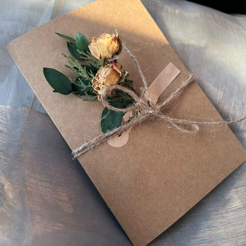 Wedding Greeting Card, Unique Anniversary Greeting Card, Creative Birthday Greeting Card, Beautiful Valentine's Day Greeting Card, Original Handmade Dried Flower Greeting Cards-Paintingforhome