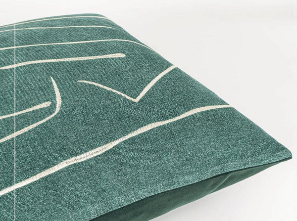 Abstract Green Decorative Throw Pillows, Geometric Square Modern Throw Pillows for Couch, Large Contemporary Throw Pillow for Interior Design-Paintingforhome