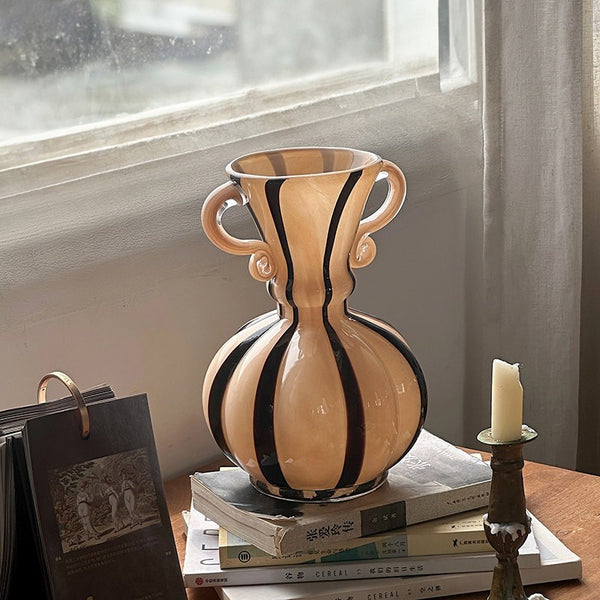 Modern Glass Flower Vases, Glass Flower Vases, Handmade Glass Bud Vases, Water Holding Flower Vases, Flower Vases on Table-Paintingforhome