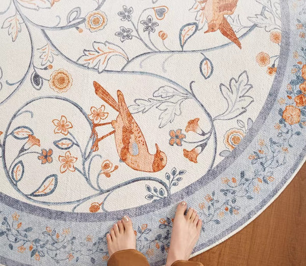 Dining Room Contemporary Round Rugs, Bedroom Modern Round Rugs, Modern Rug Ideas for Living Room, Circular Modern Rugs under Chairs-Paintingforhome