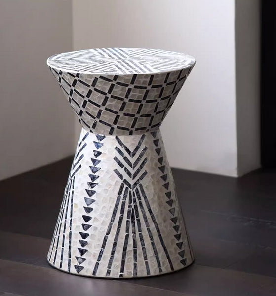 Modern Portable Casual Side Table, Contemporary Round Side Table, Creative Coffee Table, Bedside Small Side Table, Shell Small Sofa Side Table-Paintingforhome