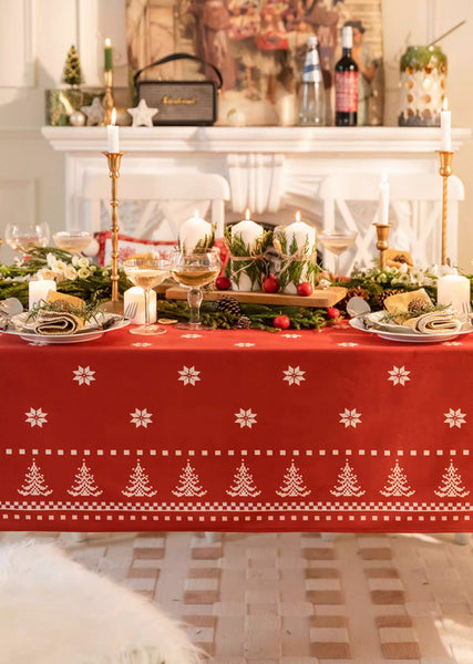 Christmas Edelweiss Table Covers, Square Tablecloth for Kitchen, Extra Large Modern Rectangular Tablecloth for Dining Room Table, Large Tablecloth for Round Table-Paintingforhome