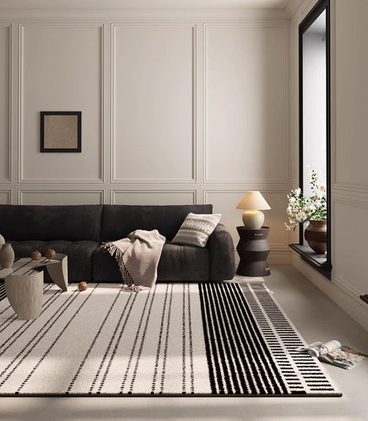 Large Abstract Rugs for Living Room, Extra Large Modern Area Rugs, Geometric Contemporary Modern Rugs Next to Bed-Paintingforhome