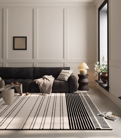 Large Abstract Rugs for Living Room, Extra Large Modern Area Rugs, Geometric Contemporary Modern Rugs Next to Bed-Paintingforhome