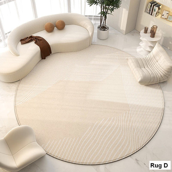 Living Room Contemporary Modern Rugs, Modern Area Rugs for Bedroom, Geometric Round Rugs for Dining Room, Circular Modern Rugs under Chairs-Paintingforhome