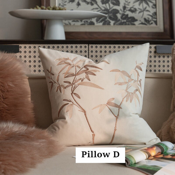 Modern Decorative Pillows for Bedroom, Decorative Pillow Arrangement Ideas for Couch, Embroidered Butterfly Pillow Covers, Large Decorative Throw Pillows for Living Room-Paintingforhome