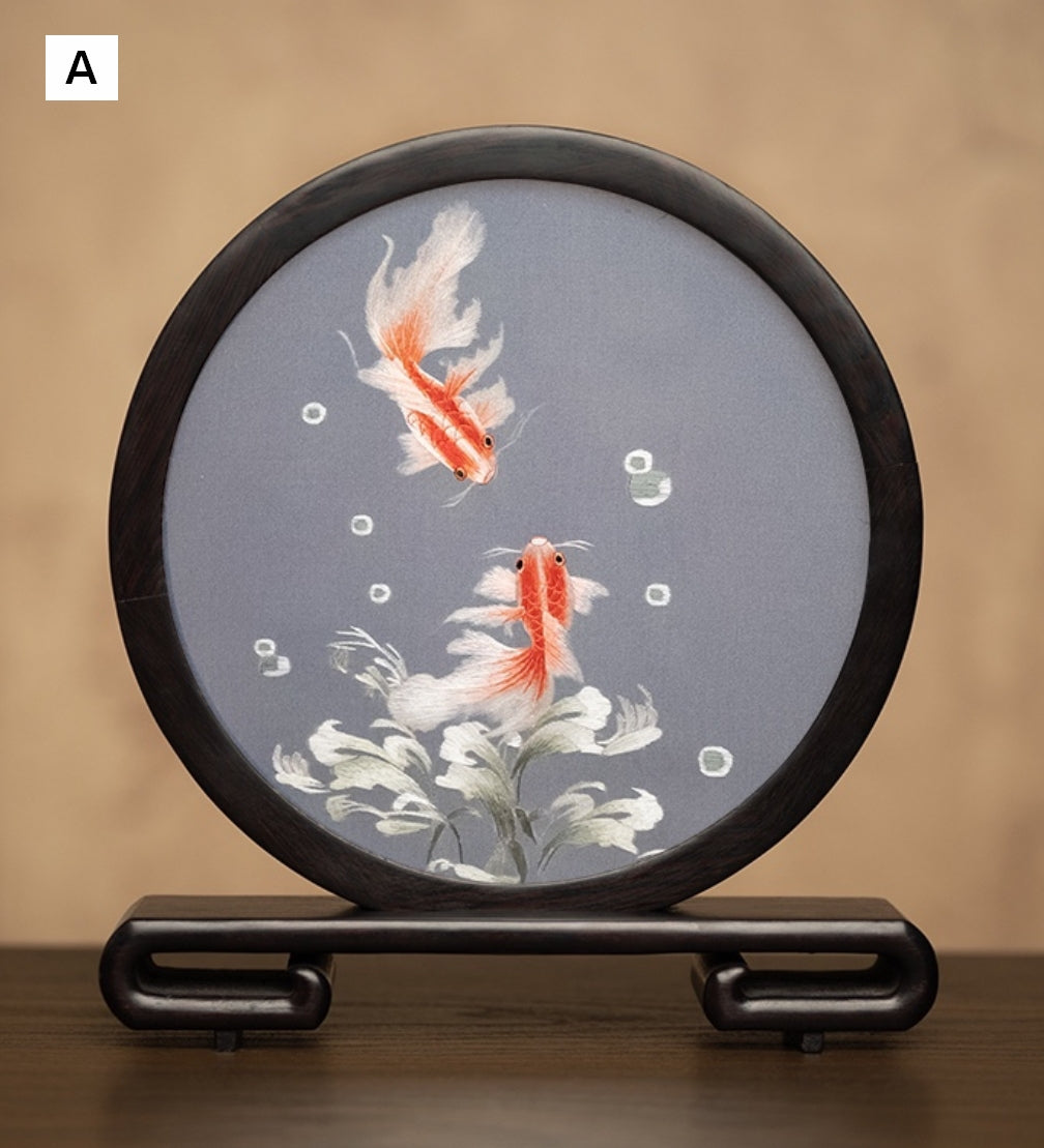 Exclusive Business Present Panda Embroidered Decor, Traditional Chinese Suzhou Embroidery Ornament, Premium Souvenir, Unique Birthday Gift-Paintingforhome