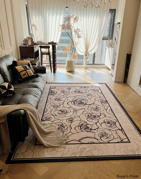 Simple Large Modern Rugs for Living Room, Abstract Modern Rugs for Bedroom, Contemporary Geometric Modern Rugs, Modern Rugs for Dining Room-Paintingforhome