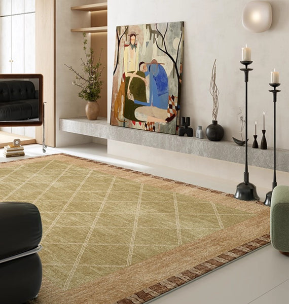 Modern Rugs for Living Room, Geometric Modern Rug Ideas for Living Room, Mid Century Contemporary Area Rugs-Paintingforhome