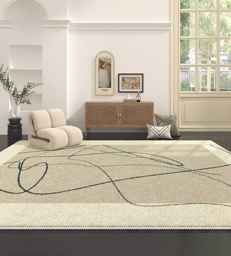 Simple Modern Rug Ideas for Bedroom, Abstract Modern Rugs for Living Room, Dining Room Modern Floor Carpets, Contemporary Modern Rugs Next to Bed-Paintingforhome
