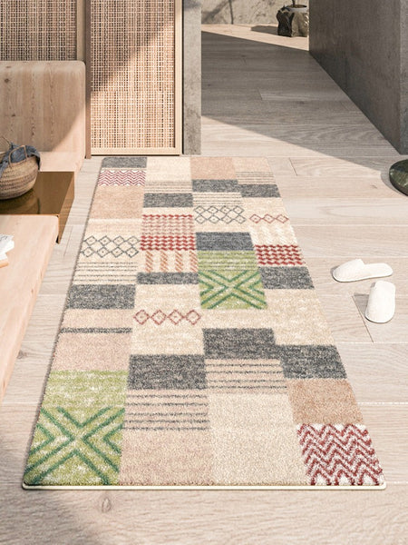 Modern Runner Rugs for Entryway, Contemporary Modern Rugs Next to Bed, Hallway Runner Rug Ideas, Geometic Modern Rugs for Dining Room-Paintingforhome