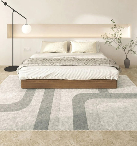 Abstract Modern Rugs for Living Room, Modern Rugs under Dining Room Table, Simple Geometric Carpets for Kitchen, Contemporary Modern Rugs Next to Bed-Paintingforhome