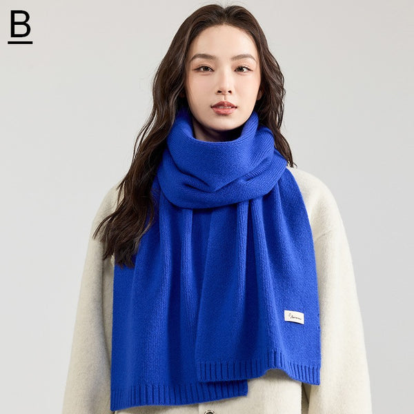 Modern Winter Scarf, Blue Casual Scarf for Women, Fashion Designer Scarf, Cold Weather Scarf, Wool Scarf for Women, Soft Cashmere Scarf for Women-Paintingforhome