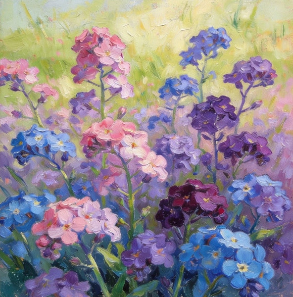 Still Life Painting, Sunny Wild Myosotis, Small Canvas Wall Art, Hand Painted Canvas Art, Original Flower Paintings, Buy Small Art Online-Paintingforhome