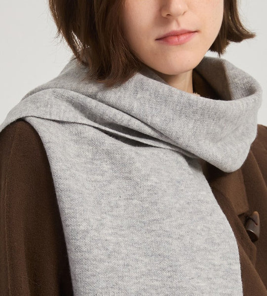 Casual Scarf for Women, Birthday Gift for Girl, Modern Wool Scarf for Women, Gray Soft Cashmere Scarf for Women, Cold Weather Scarves, Winter Wool Scarf