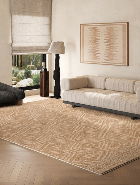 Bedroom Floor Rugs, Geometric Contemporary Rugs for Dining Room, Extra Large Modern Rugs for Living Room, Oversized Modern Rug for Living Room-Paintingforhome