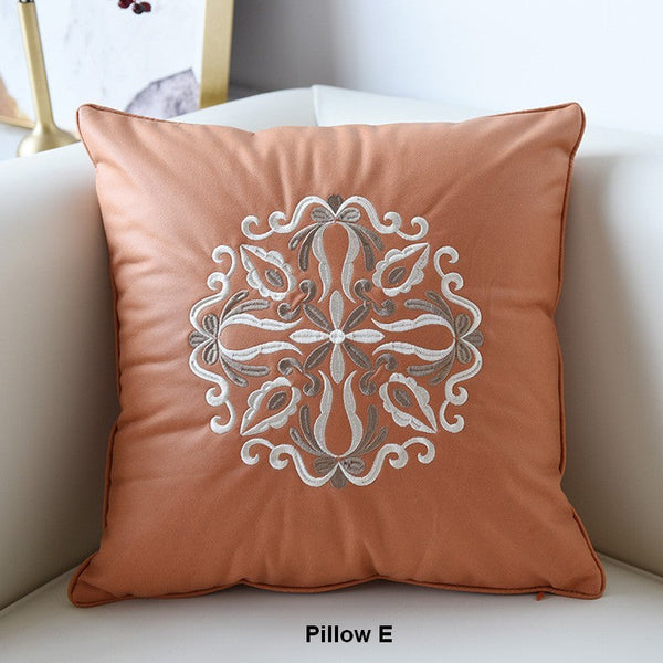 Flower Pattern Decorative Throw Pillows, Modern Sofa Pillows, Contemporary Throw Pillows, Large Decorative Pillows for Living Room-Paintingforhome