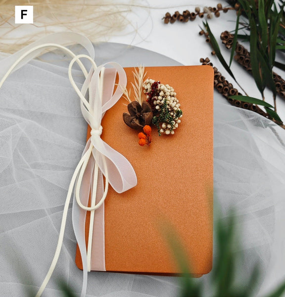 Original Handmade Anniversary Greeting Card, Creative Birthday Greeting Card, Beautiful Valentine's Day Greeting Card, Unique Wedding Greeting Card, Dried Flower Bowknot Greeting Cards-Paintingforhome