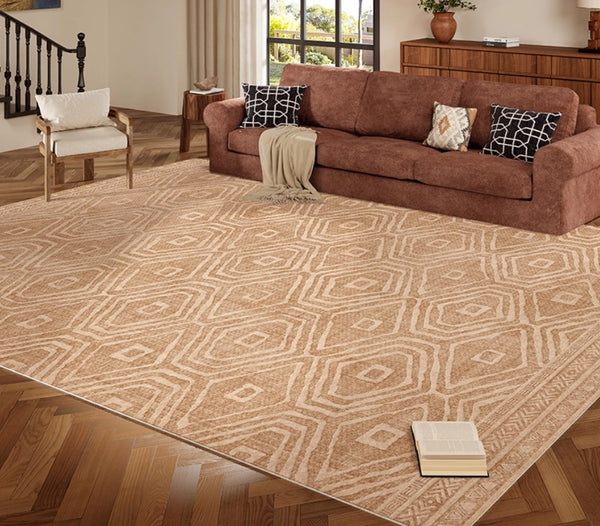 Bedroom Floor Rugs, Geometric Contemporary Rugs for Dining Room, Extra Large Modern Rugs for Living Room, Oversized Modern Rug for Living Room-Paintingforhome