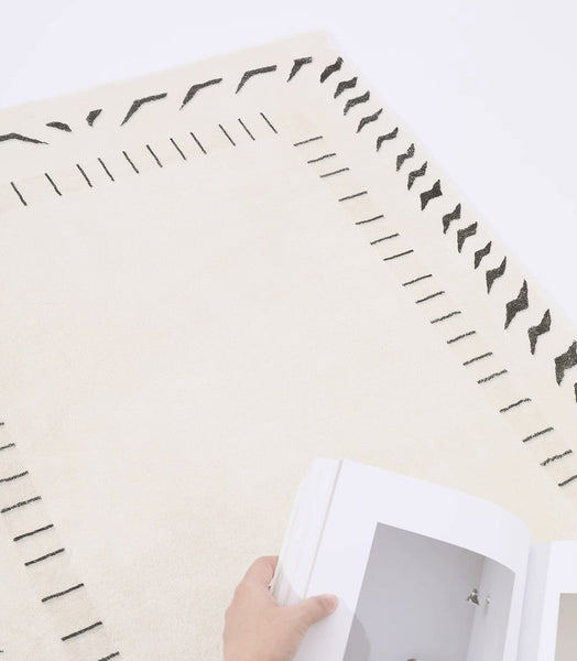 Cream Color Modern Carpets for Living Room, Thick Contemporary Rugs for Bedroom, Modern Rugs for Dining Room, Mid Century Modern Rugs Next to Bed-Paintingforhome