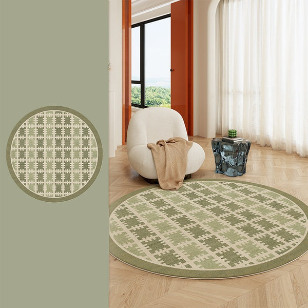 Bedroom Abstract Modern Area Rugs, Contemporary Modern Rug for Living Room, Circular Modern Rugs under Chairs, Geometric Round Rugs for Dining Room-Paintingforhome