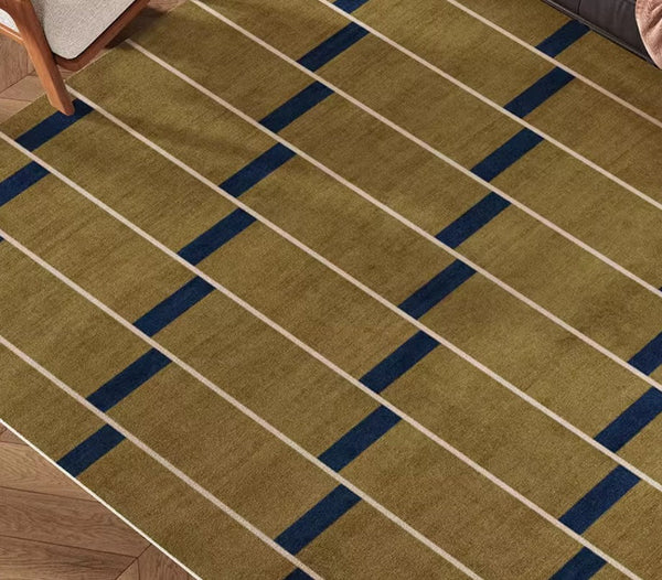 Large Modern Rugs for Living Room, Mid Century Modern Rugs for Bedroom, Abstract Geometric Modern Rugs, Green Modern Rugs for Dining Room-Paintingforhome