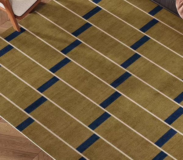 Large Modern Rugs for Living Room, Mid Century Modern Rugs for Bedroom, Abstract Geometric Modern Rugs, Green Modern Rugs for Dining Room-Paintingforhome